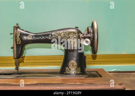 Old Vintage Sewing Machine Stock Photo