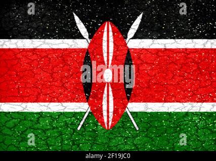 Kenya Grunge Style National Flag Stock Photo