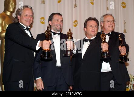 From left, Jim Rygiel, Joe Letteri, Randall William Cook and Alex Funke ...