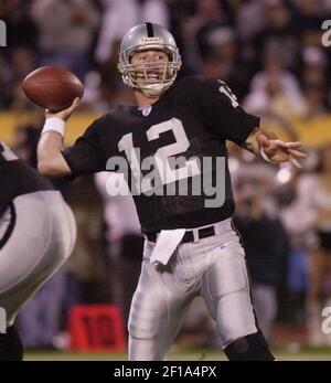 Quarterback Rich Gannon of the Oakland Raiders threw for 231 yards and two  touchdowns as the Raiders beat the Falcons Sunday afternoon by the score of  41-14 at Network Associates Coliseum in