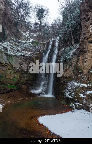 A waterfall in old Tbilisi, winter time Stock Photo
