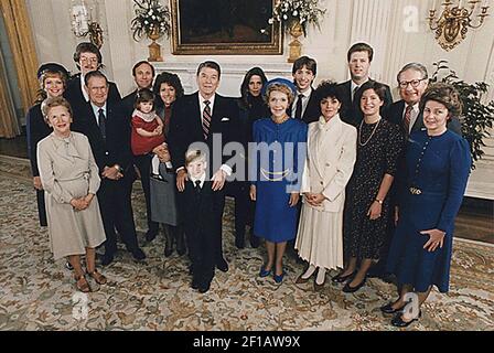 From left, Ronald Reagan, Jane Wyman, (with son Michael Reagan on her ...