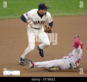 Ryan Klesko of the San Diego Padres before a 2002 MLB season game against  the Los Angeles Dodgers at Dodger Stadium, in Los Angeles, California.  (Larry Goren/Four Seam Images via AP Images