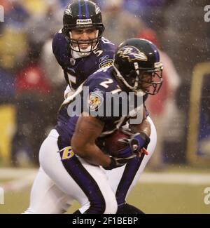 The Baltimore Ravens' Michael Oher walks dejectedly off the field after a  last minute interception by teammate Tom Zbikowski against the Pittsburgh  Steelers was disallowed. The Steelers defeated the Ravens, 23-20, at