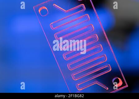 Lab on a chip microfluidics device Stock Photo