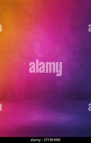 Dark colorful concrete interior background Empty template scene Stock Photo
