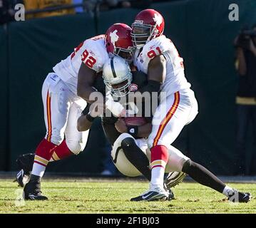 Kansas City Chiefs' Wallace Gilberry (92) before an NFL football game in  Oakland, Calif., Sunday, Nov. 15, 2009. (AP Photo/Ben Margot Stock Photo -  Alamy