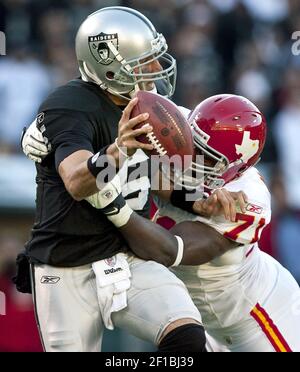 Kansas City Chiefs' Wallace Gilberry (92) before an NFL football game in  Oakland, Calif., Sunday, Nov. 15, 2009. (AP Photo/Ben Margot Stock Photo -  Alamy