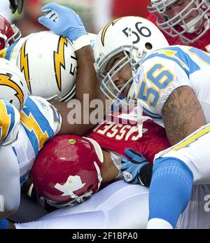 Kansas City Chiefs wide receiver Dwayne Bowe (82) during pre-game warmups  before the Chargers 37-7 victory over the Chiefs at Arrowhead Stadium in Kansas  CIty, Missouri. (Credit Image: © Jacob Paulsen/Southcreek  Global/ZUMApress.com