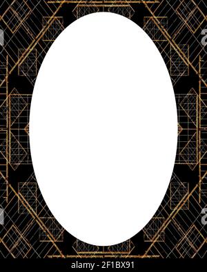 Circle Frame Background with Geometric Borders Stock Photo