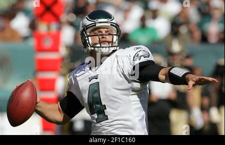 Philadelphia Eagles new quarterback Kevin Kolb scampers for yardage during  first quarter against the Jacksonville Jaguars at Lincoln Financial Field  in Philadelphia on August 13, 2010. Kolb replaces long time team quarterback