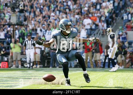 Seattle Seahawks wide receiver Nate Burleson (81) dodges as he