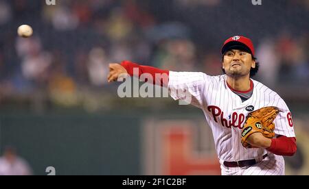 Philadelphia Phillies pitcher Chan Ho Park during a baseball game against  the Washington Nationals, Wednesday, Sept. 16, 2009, in Philadelphia. (AP  Photo/Matt Slocum Stock Photo - Alamy