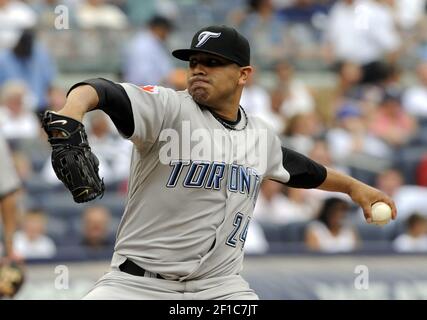 March 1, 2010: Pitcher Ricky Romero (24) of the Toronto Blue Jays poses for  a photo during media day at Englebert Complex in Dunedin, FL. (Mike  Janes/Four Seam Images via AP Images