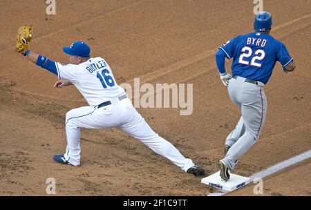 Texas Rangers first baseman Hank Blalock during a baseball game against the  Tampa Bay Rays, Saturday, July 4, 2009, in Arlington, Texas. (AP Photo/Matt  Slocum Stock Photo - Alamy