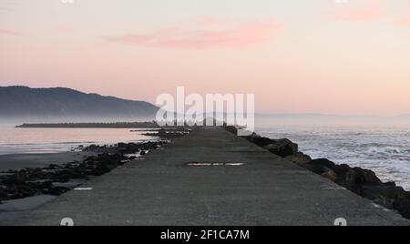 Pacific Ocean West Coast Crescent City Battery Point Pier Stock Photo