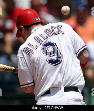 Texas Rangers first baseman Hank Blalock during a baseball game against the  Tampa Bay Rays, Saturday, July 4, 2009, in Arlington, Texas. (AP Photo/Matt  Slocum Stock Photo - Alamy