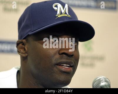 Milwaukee Brewers Nyjer Morgan in a game against the Florida Marlins at Sun  Life Stadium in Miami, Fl. June 05, 2011(AP Photo/Tom DiPace Stock Photo -  Alamy