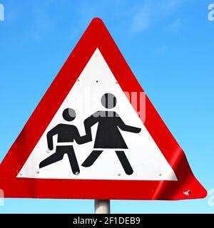 Crosswalk sign  simbol isolated  in the sky Stock Photo