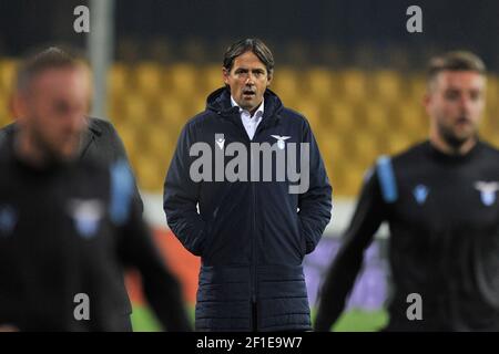 Simone Inzaghi coach of Lazio, during the match of the Italian Serie A championship between Benevento vs Lazio, final result 1-1, match played at the Stock Photo