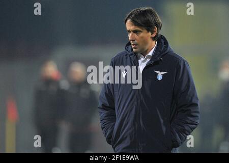 Simone Inzaghi coach of Lazio, during the match of the Italian Serie A championship between Benevento vs Lazio, final result 1-1, match played at the Stock Photo