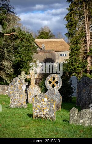 Dartmoor graveyard,Dunsford,Cemetery,Community, History, Ancient, Backgrounds, Celtic Cross, Celtic Style, Christianity, Church,  Dead, Death, Europe, Stock Photo
