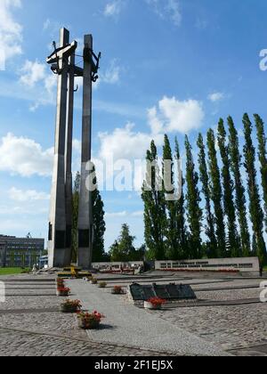Monument to the fallen shipyard workers in Gdańsk in Poland Stock Photo
