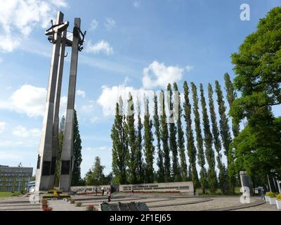 Monument to the fallen shipyard workers in Gdańsk in Poland Stock Photo