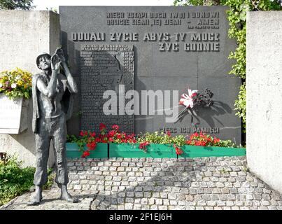 Memorial with the names of the murdered workers in Gdańsk in Poland Stock Photo