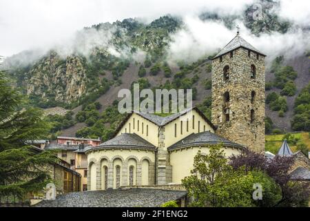 Sant Esteve church in Andorra. Romanesque architecture Stock Photo