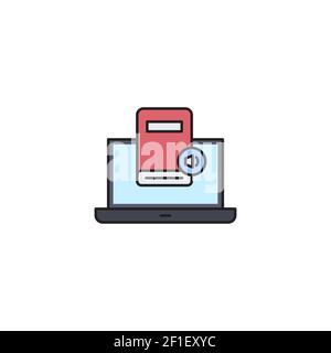online- udio book line icon linear style sign for mobile concept and web design computer screen Stock Vector