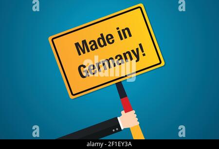 Made in Germany products promotion sign flat design vector illustration Stock Vector