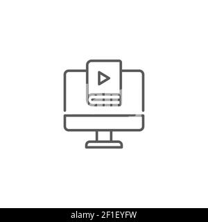 online- udio book line icon linear style sign for mobile concept and web design computer screen Stock Vector
