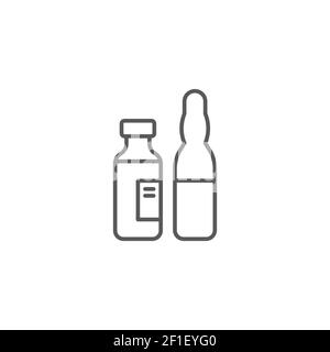 medical ampoule line icon linear style sign for mobile concept and web design vial ampoule Stock Vector
