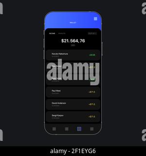 Digital Wallet UI Screen Concept. Incoming Payments. Analytics App. Vector illustration Stock Vector