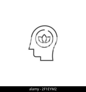 mental health line icon outline vector logo illustration linear pictogram isolated on white Stock Vector