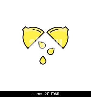 lemon and juice drop outline icon linear style sign for mobile concept and web design natura Stock Vector