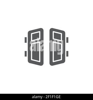 open double door outline icon linear style sign for mobile concept and web design exit doorway Stock Vector