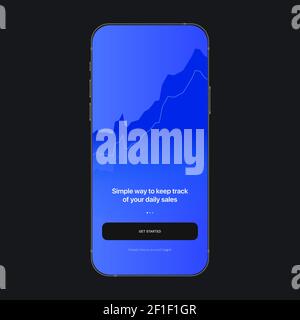 Start Page UI Screen Concept. Analytics App. Vector illustration Stock Vector