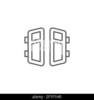 open double door outline icon linear style sign for mobile concept and web design exit doorway Stock Vector