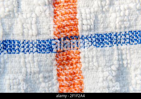 Blue and orange striped seamless cloth background Stock Photo