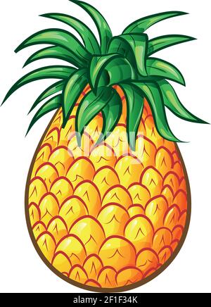 Pineapple character cartoon illustration Stock Vector
