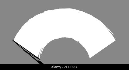 Windshield wipers clean the windshield. Striped style. Vector illustration Stock Vector