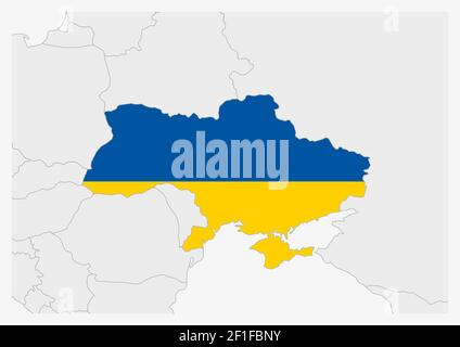Map Of Europe With Highlighted Ukraine Map Gray Map Of Ukraine With Neighboring Countries Stock Vector Image Art Alamy