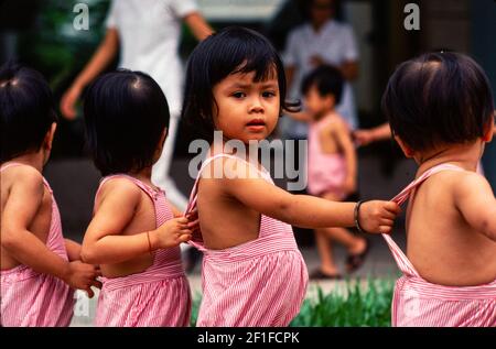 Children's nursery, Hanoi, North Vietnam, June 1980 Stock Photo