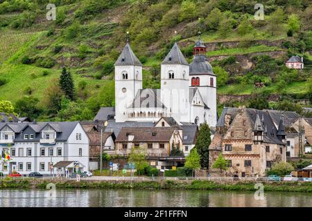 Former Saint Castor Foundation Church, in Karden, municipality of Cochem, Moselle Valley, Rhineland-Palatinate, Germany Stock Photo
