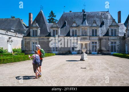 Main facade, Villesavin Castle, Tour-en-Sologne, Loir-et-Cher Department, The Loire Valley, France, Europe Stock Photo