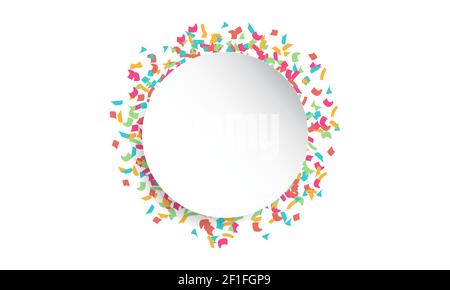 Colorful confetti border frame repeat pattern. Stock Vector