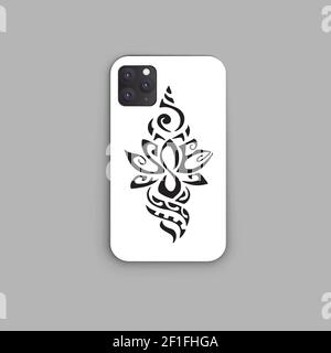 Celtic sign ornament - creative design for a smartphone case. Smartphone mock-up and trending sketch for design Stock Vector