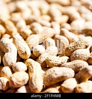 In the market lots of peanuts Stock Photo